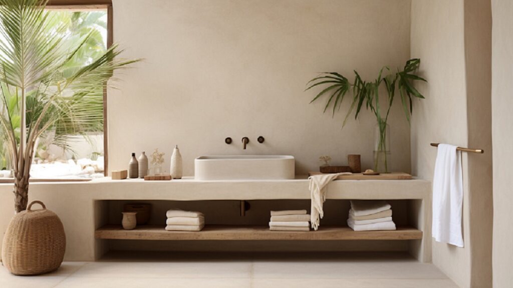 Light Wood Vanity For The Touch Of Nature's Warmth In The Bathroom.