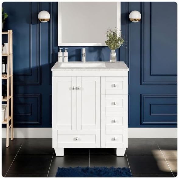 Wood Bathroom vanity - Eviva White Bathroom Vanity