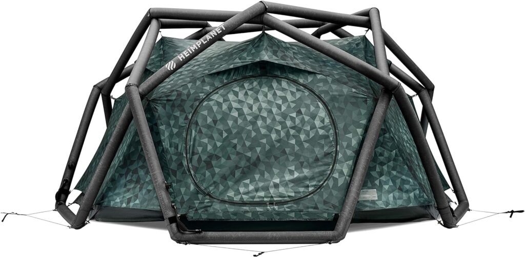 Dome shape inflatable air tent that setup quickly.
