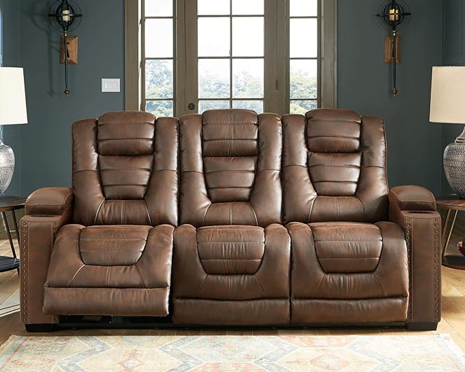 Leather recliner sofa