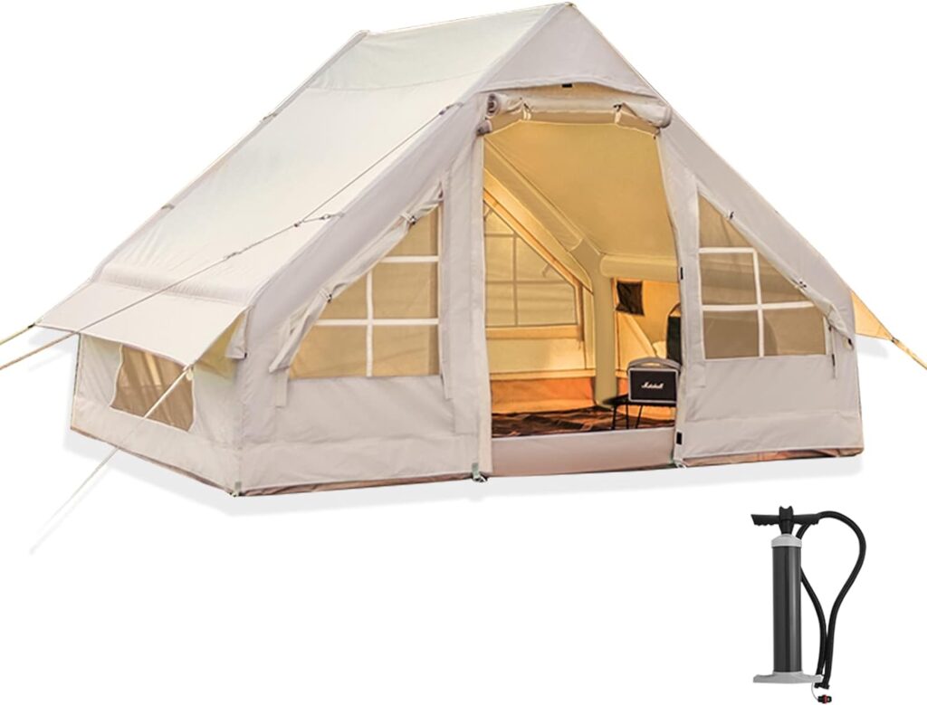 Inflatable tent for luxurious camping experience.